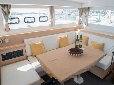 Salon of EXPLORER, a Lagoon 39 catamaran at Municipal Unit of Nea Peramos, Greece