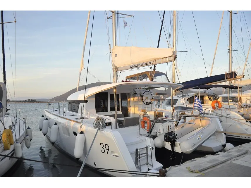 Exterior view of EXPLORER, a Lagoon 39 catamaran at Municipal Unit of Nea Peramos, Greece