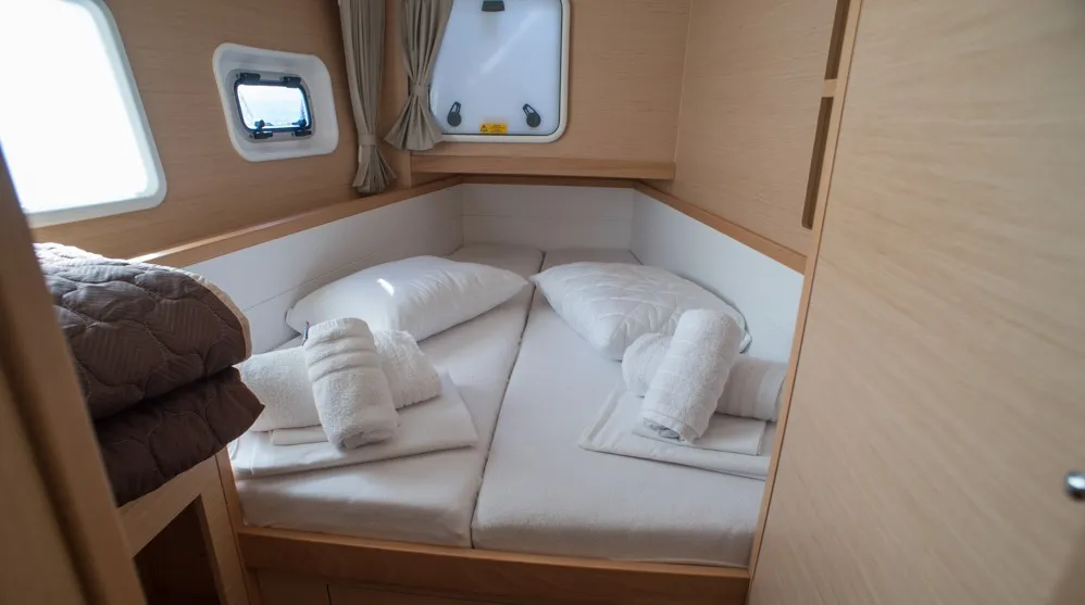 Cabin on EXPLORER, a Lagoon 39 catamaran at Municipal Unit of Nea Peramos, Greece