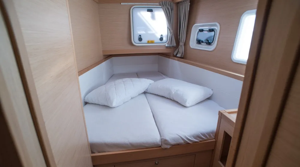 Cabin on EXPLORER, a Lagoon 39 catamaran at Municipal Unit of Nea Peramos, Greece