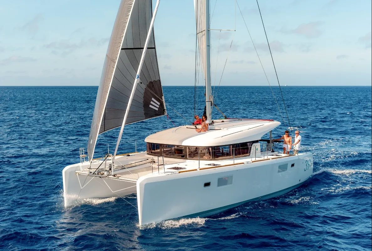 Exterior view of EXPLORER, a Lagoon 39 catamaran at Municipal Unit of Nea Peramos, Greece