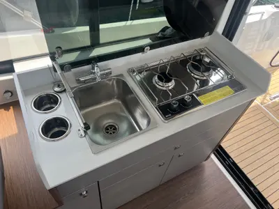 Galley of Jack, a Beneteau Antares 9 OB motorboat at Punat, Croatia