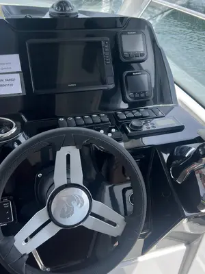 Cockpit of Jack, a Beneteau Antares 9 OB motorboat at Punat, Croatia