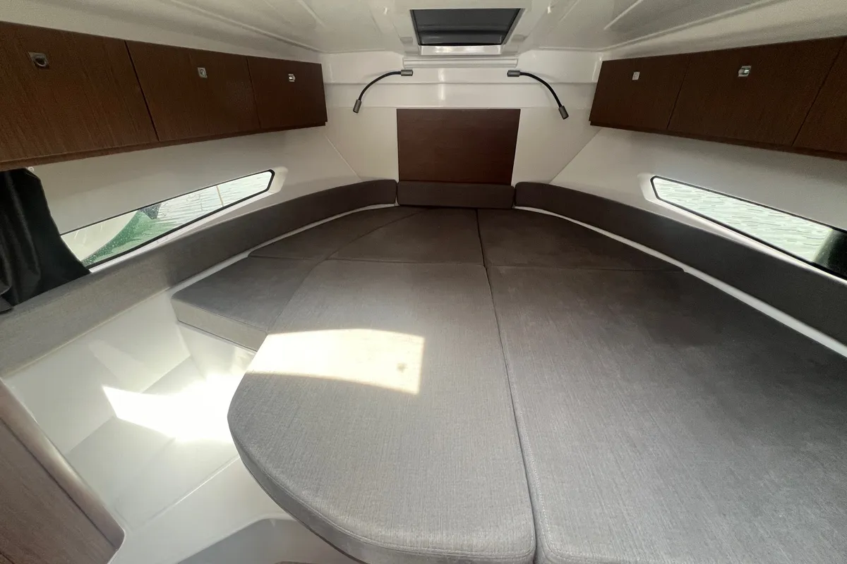Cabin on Jack, a Beneteau Antares 9 OB motorboat at Punat, Croatia