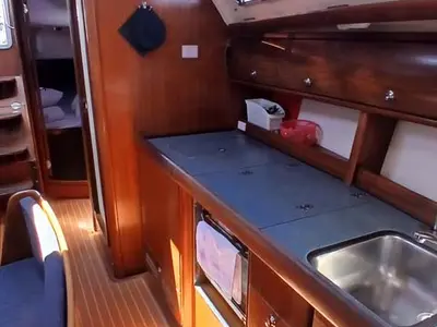 Galley of Dorothea, a Bavaria 41 sailboat at Kontokali, Greece