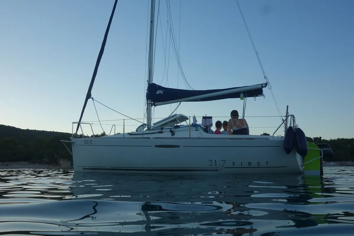 Exterior view of Perla, a Beneteau First 21.7 sailboat at Split, Croatia