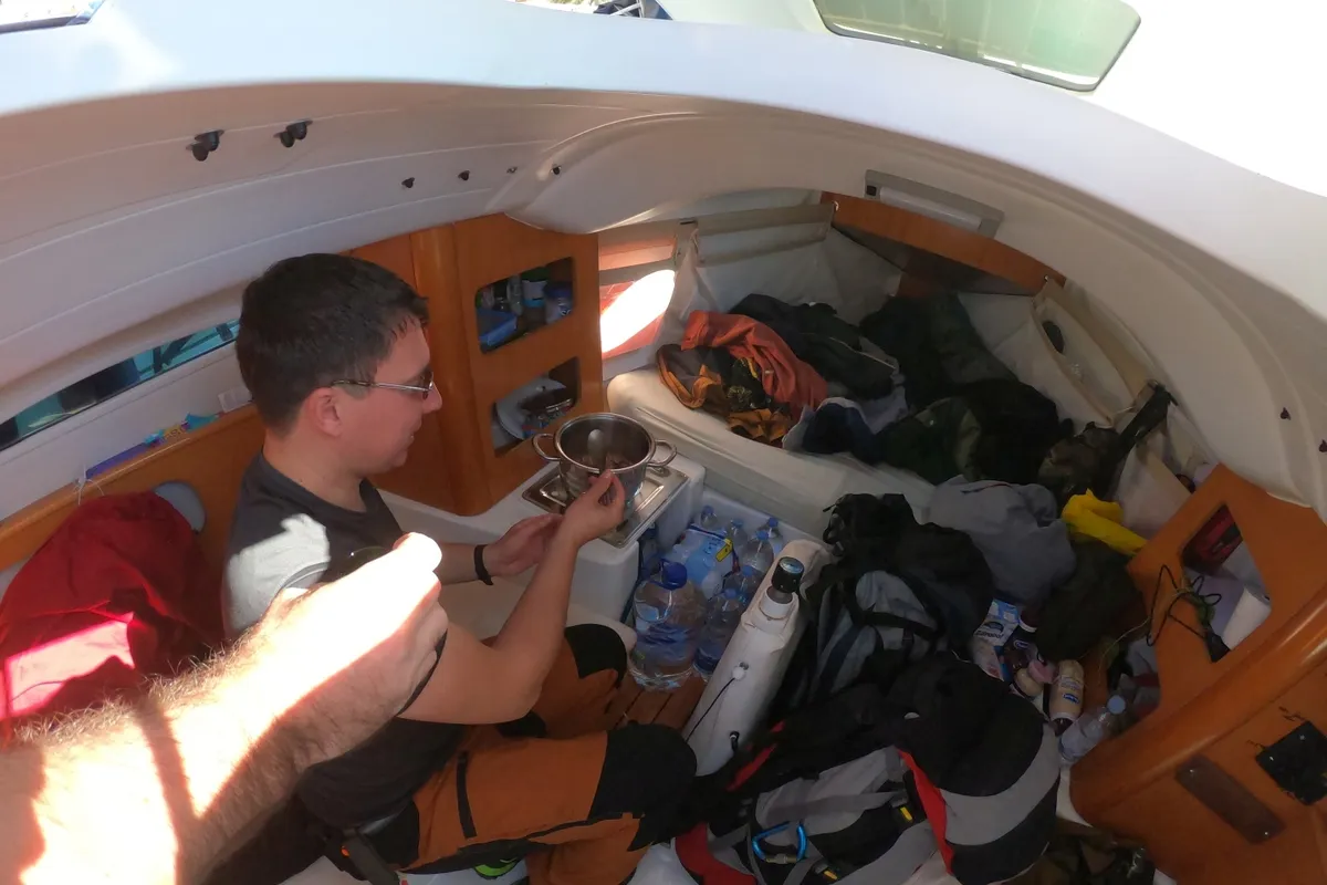 Cabin on Perla, a Beneteau First 21.7 sailboat at Split, Croatia