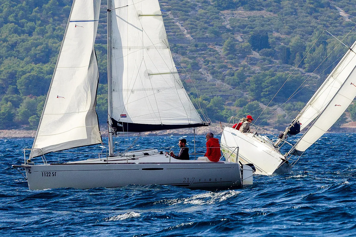 Exterior view of Perla, a Beneteau First 21.7 sailboat at Split, Croatia