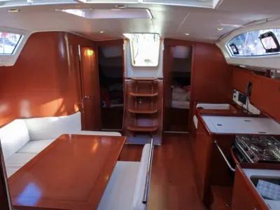 Galley of Rhapsody, a Beneteau Oceanis 43 sailboat at Marmaris, Turkey