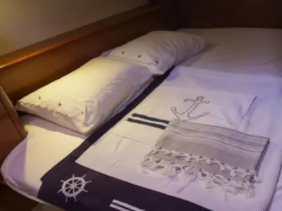 Cabin on Rhapsody, a Beneteau Oceanis 43 sailboat at Marmaris, Turkey