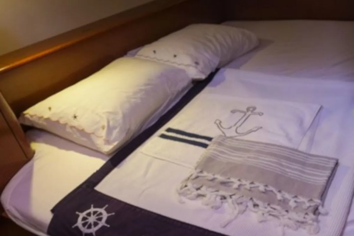 Cabin on Rhapsody, a Beneteau Oceanis 43 sailboat at Marmaris, Turkey
