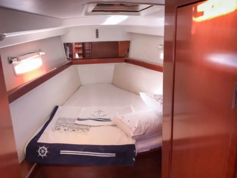 Cabin on Rhapsody, a Beneteau Oceanis 43 sailboat at Marmaris, Turkey