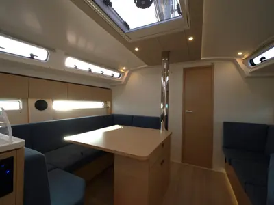 Salon of El Diablo, a Hanse 410 sailboat at Rosignano Solvay, Italy
