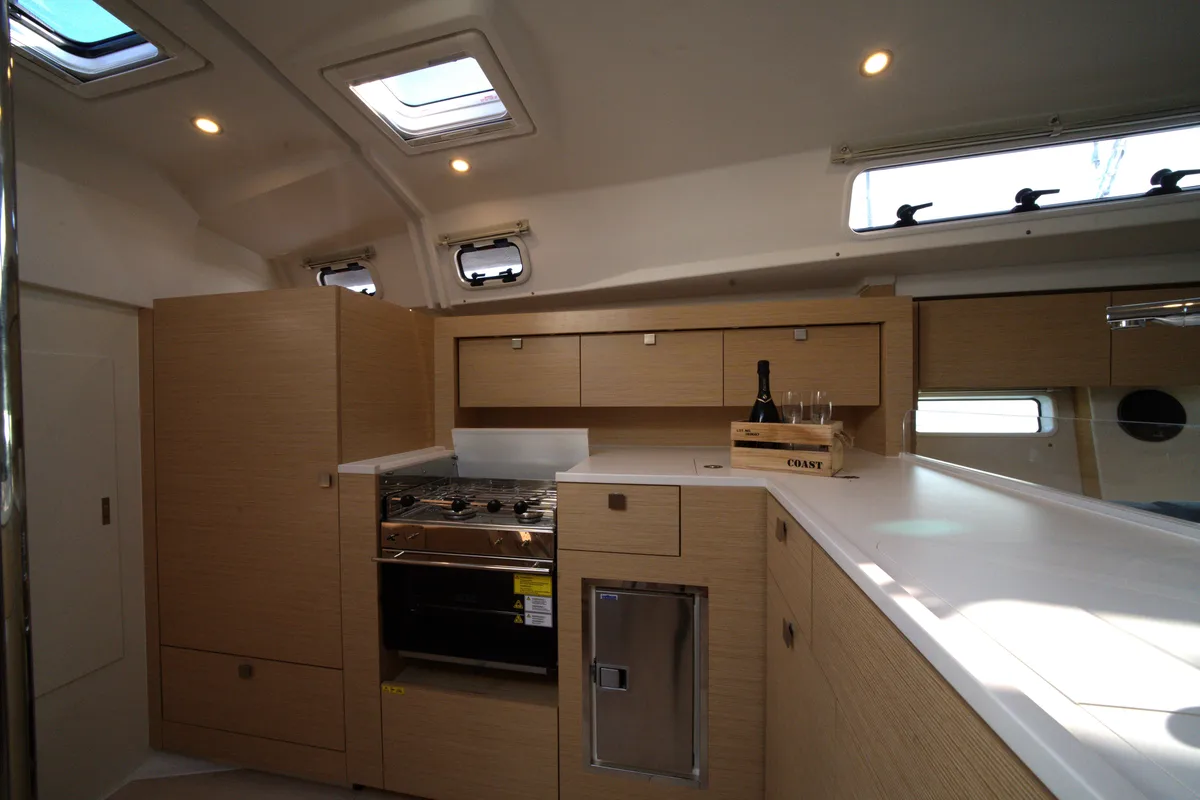 Galley of El Diablo, a Hanse 410 sailboat at Rosignano Solvay, Italy