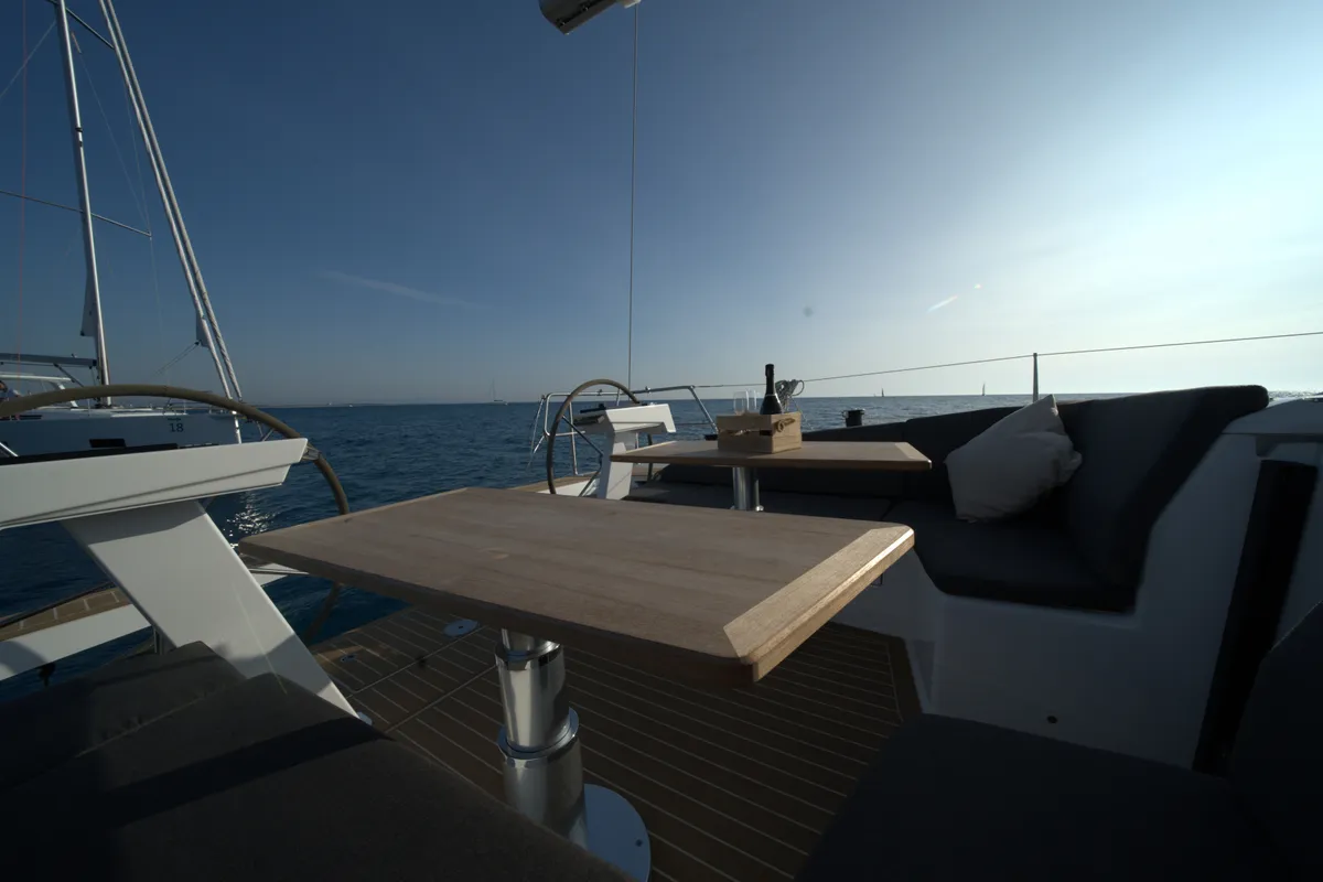 Deck of El Diablo, a Hanse 410 sailboat at Rosignano Solvay, Italy
