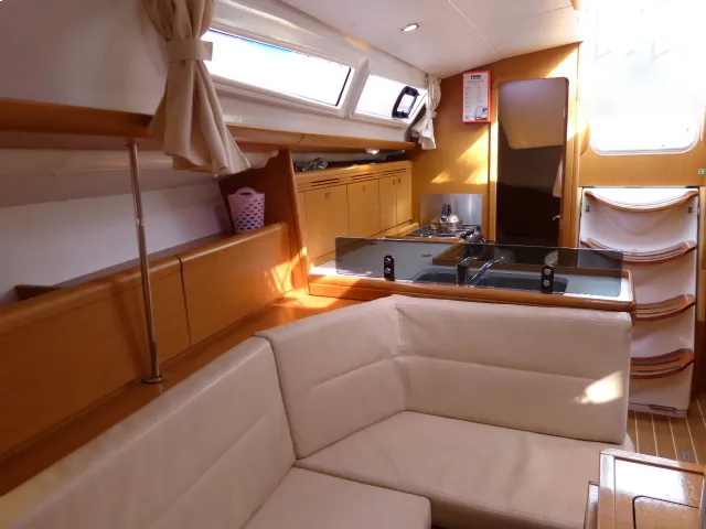 Salon of Scooby-Doo, a Jeanneau Sun Odyssey 36i sailboat at Fethiye, Turkey