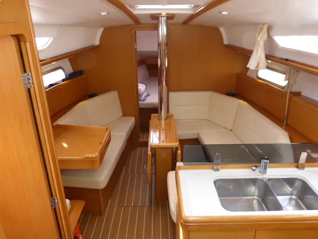 Salon of Scooby-Doo, a Jeanneau Sun Odyssey 36i sailboat at Fethiye, Turkey