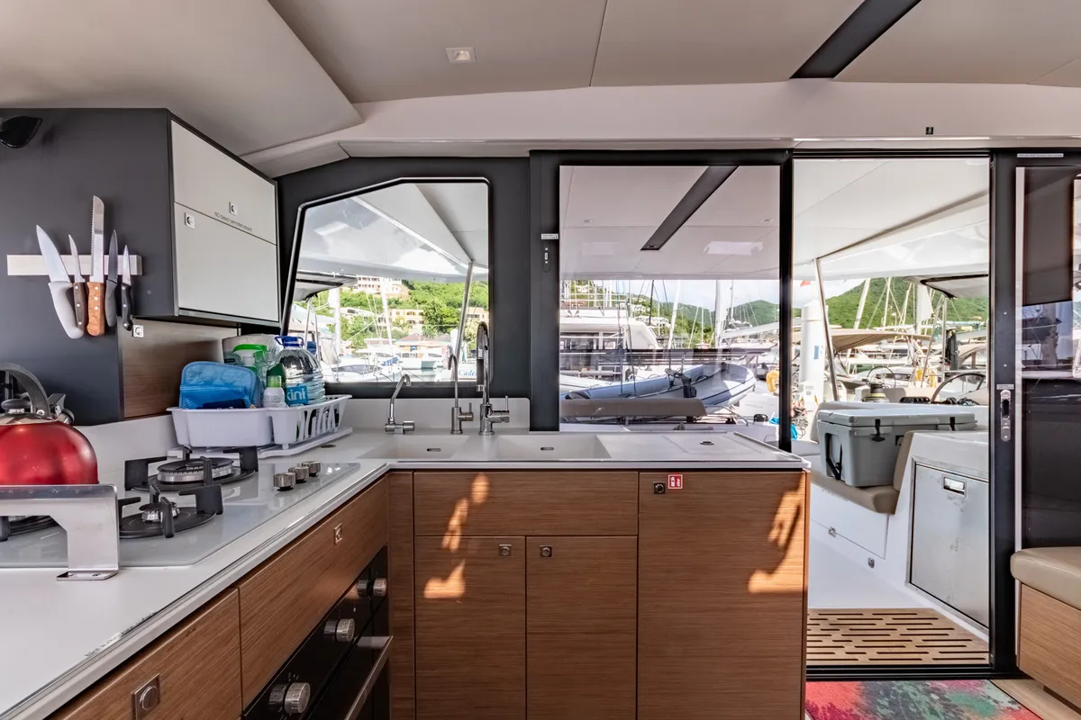 Salon of Duality II, a Nautitech 44 catamaran at Road Town, British Virgin Islands