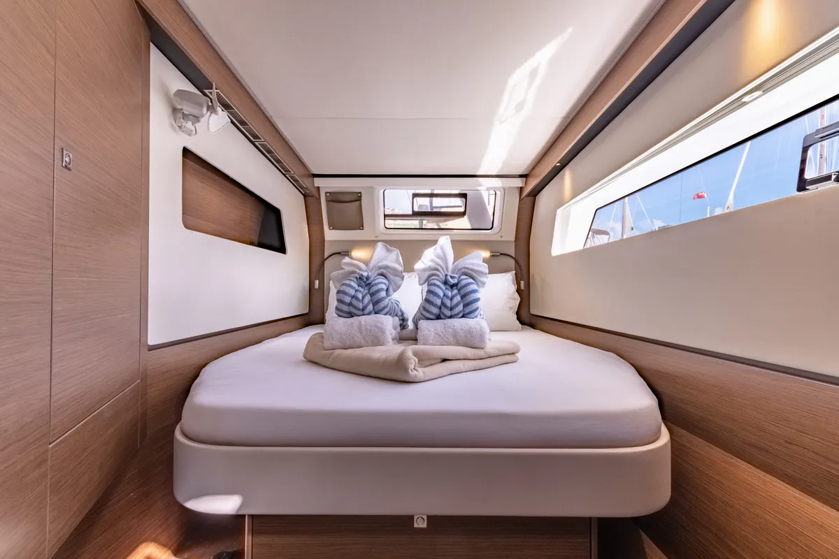 Cabin on Duality II, a Nautitech 44 catamaran at Road Town, British Virgin Islands