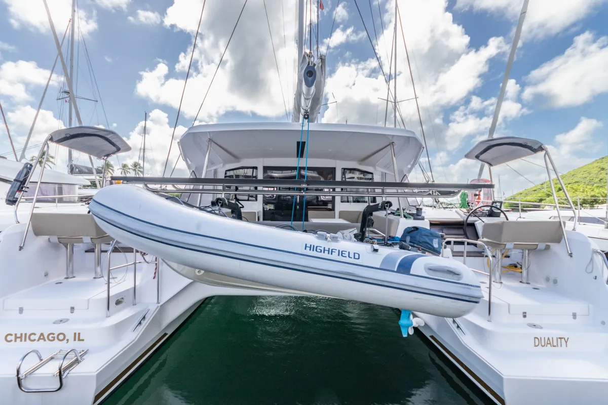 Exterior view of Duality II, a Nautitech 44 catamaran at Road Town, British Virgin Islands
