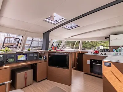 Galley of Duality II, a Nautitech 44 catamaran at Road Town, British Virgin Islands