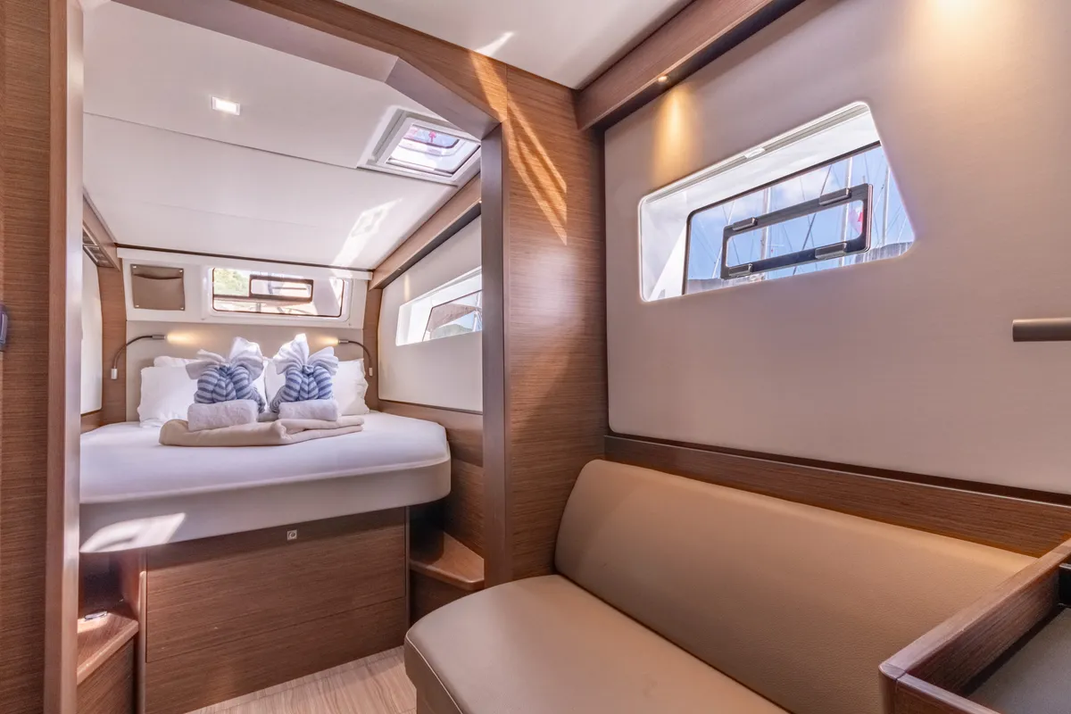 Cabin on Duality II, a Nautitech 44 catamaran at Road Town, British Virgin Islands