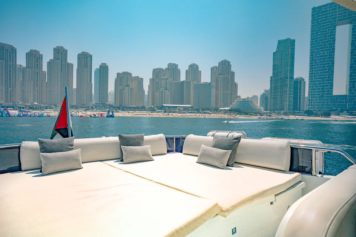 Luxury Motor Yacht, a motor yacht at Dubai Harbour, United Arab Emirates