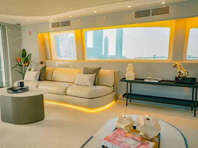 Luxury Motor Yacht, a motor yacht at Dubai Harbour, United Arab Emirates