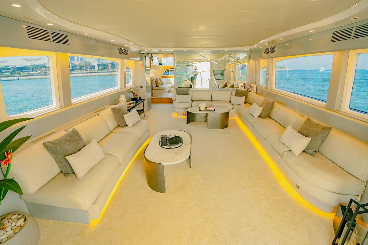Luxury Motor Yacht, a motor yacht at Dubai Harbour, United Arab Emirates