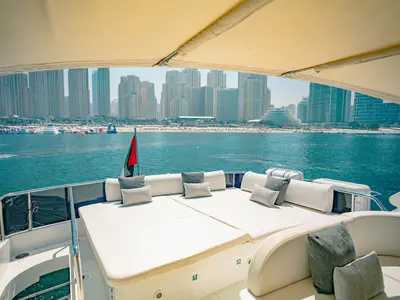Luxury Motor Yacht, a motor yacht at Dubai Harbour, United Arab Emirates