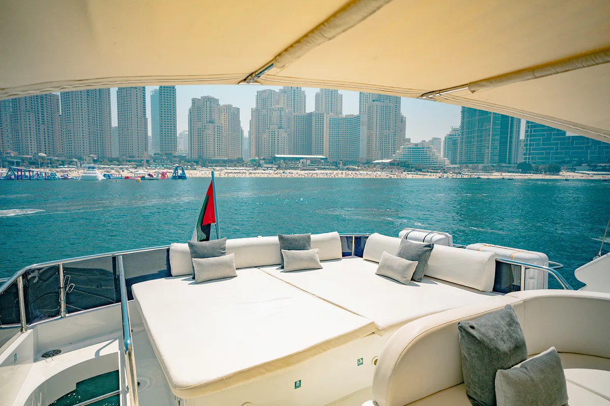 Luxury Motor Yacht, a motor yacht at Dubai Harbour, United Arab Emirates