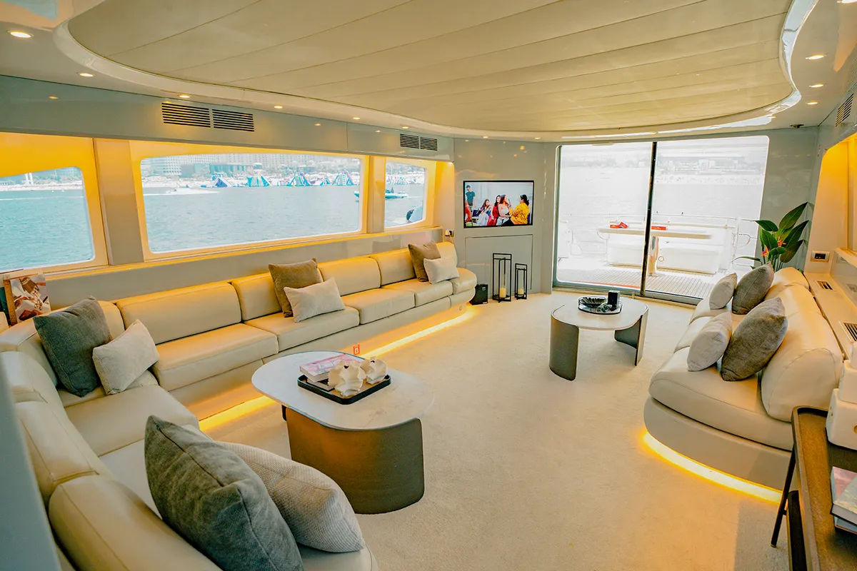 Luxury Motor Yacht, a motor yacht at Dubai Harbour, United Arab Emirates