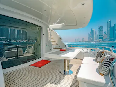 Luxury Motor Yacht, a motor yacht at Dubai Harbour, United Arab Emirates