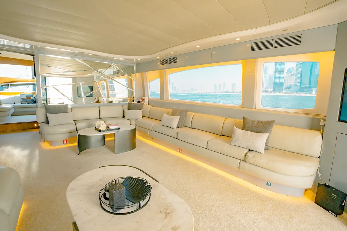 Luxury Motor Yacht, a motor yacht at Dubai Harbour, United Arab Emirates