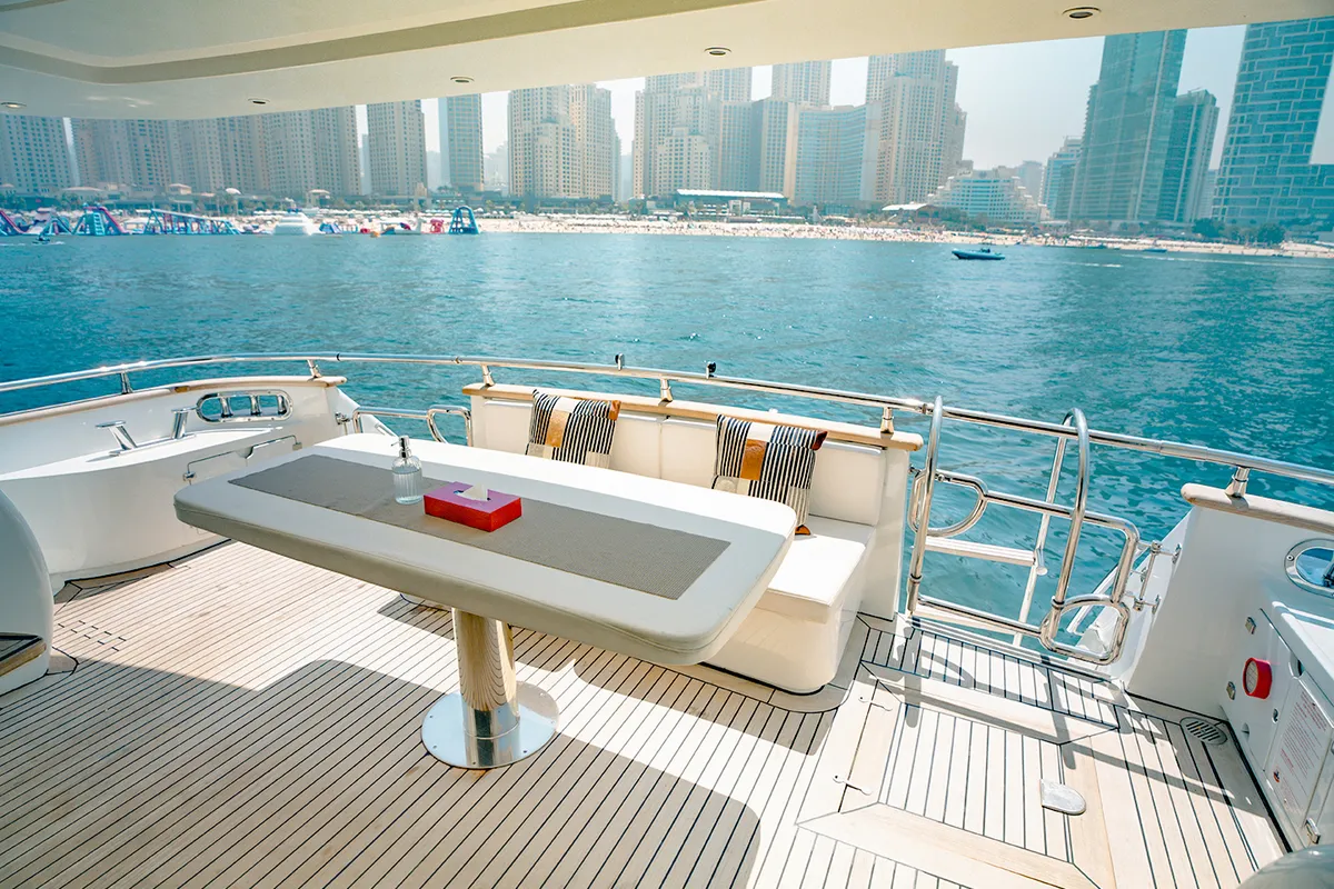 Luxury Motor Yacht, a motor yacht at Dubai Harbour, United Arab Emirates