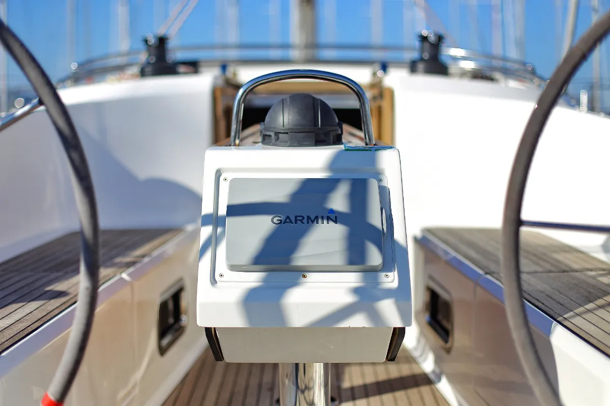Cockpit of Aquarius, a Bavaria Cruiser 41 sailboat at Grad Trogir, Croatia