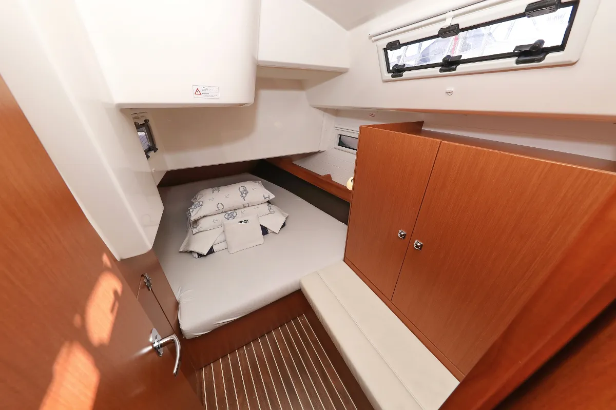 Cabin on Aquarius, a Bavaria Cruiser 41 sailboat at Grad Trogir, Croatia