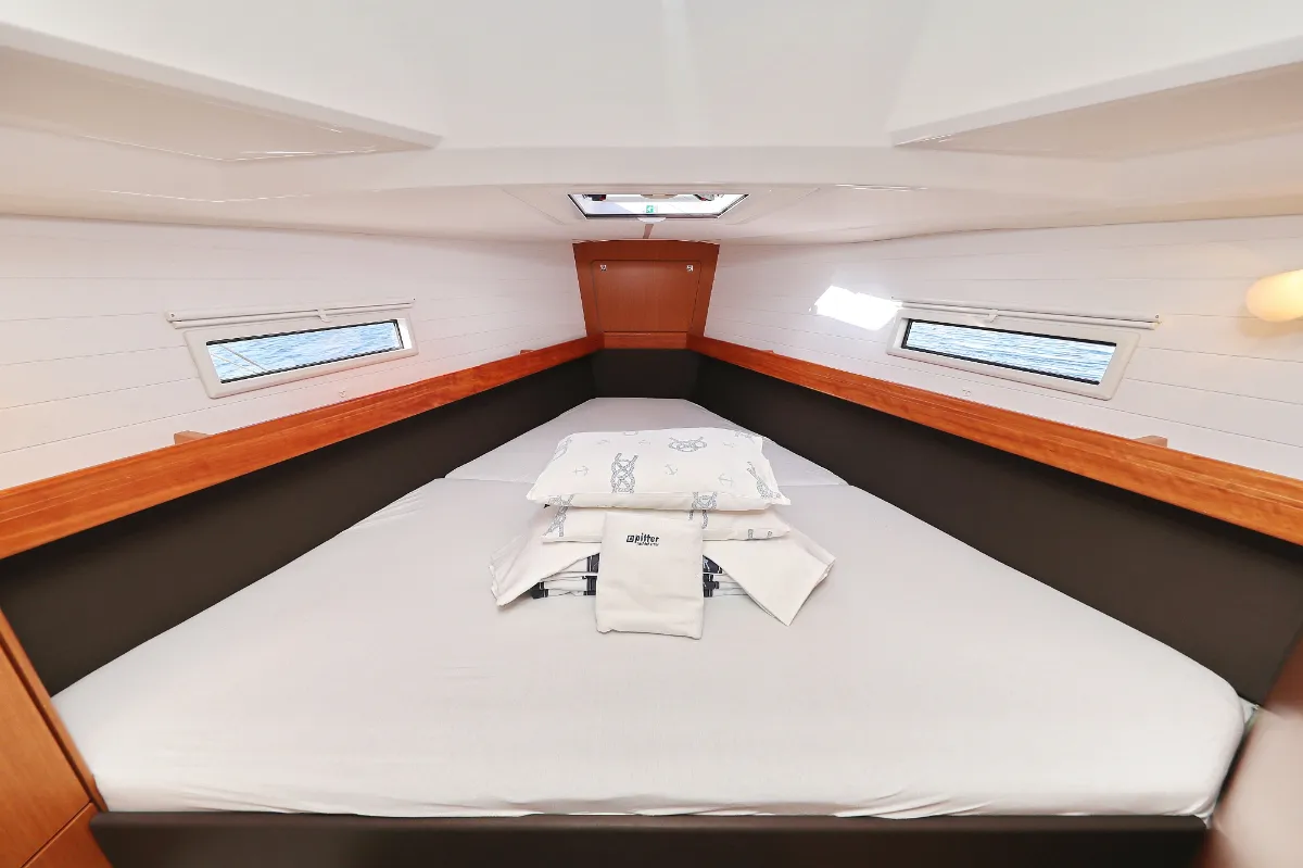 Cabin on Aquarius, a Bavaria Cruiser 41 sailboat at Grad Trogir, Croatia