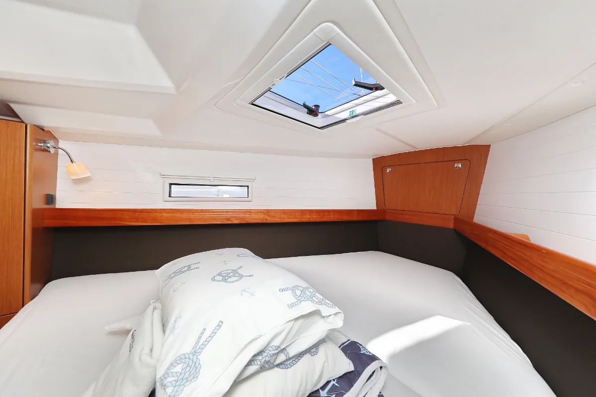 Cabin on Aquarius, a Bavaria Cruiser 41 sailboat at Grad Trogir, Croatia