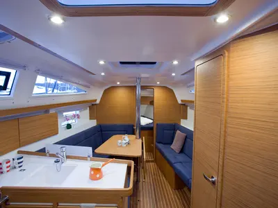 Salon of Essi, a Elan Impression 35 sailboat at Mali Lošinj, Croatia