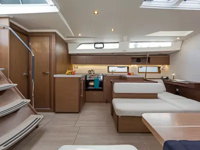 Galley of Freyja, a Beneteau Oceanis 51.1 sailboat at Kos, Greece