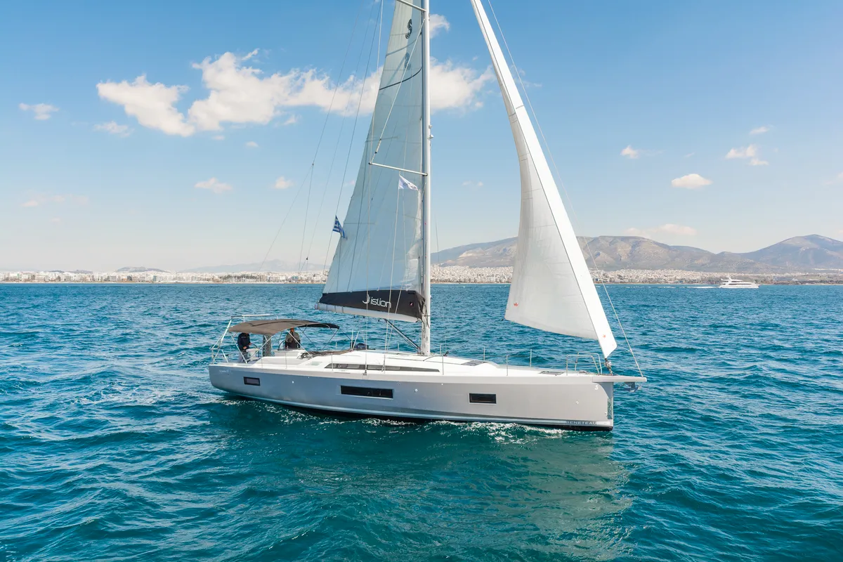 Exterior view of Freyja, a Beneteau Oceanis 51.1 sailboat at Kos, Greece