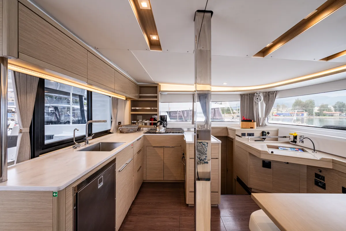 Galley of Hydra XV, a Lagoon 46 catamaran at Municipal Unit of Lefkada, Greece