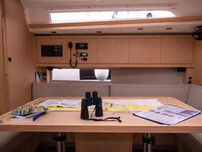 Salon of Happiness, a Dufour 470 sailboat at Marmaris, Turkey