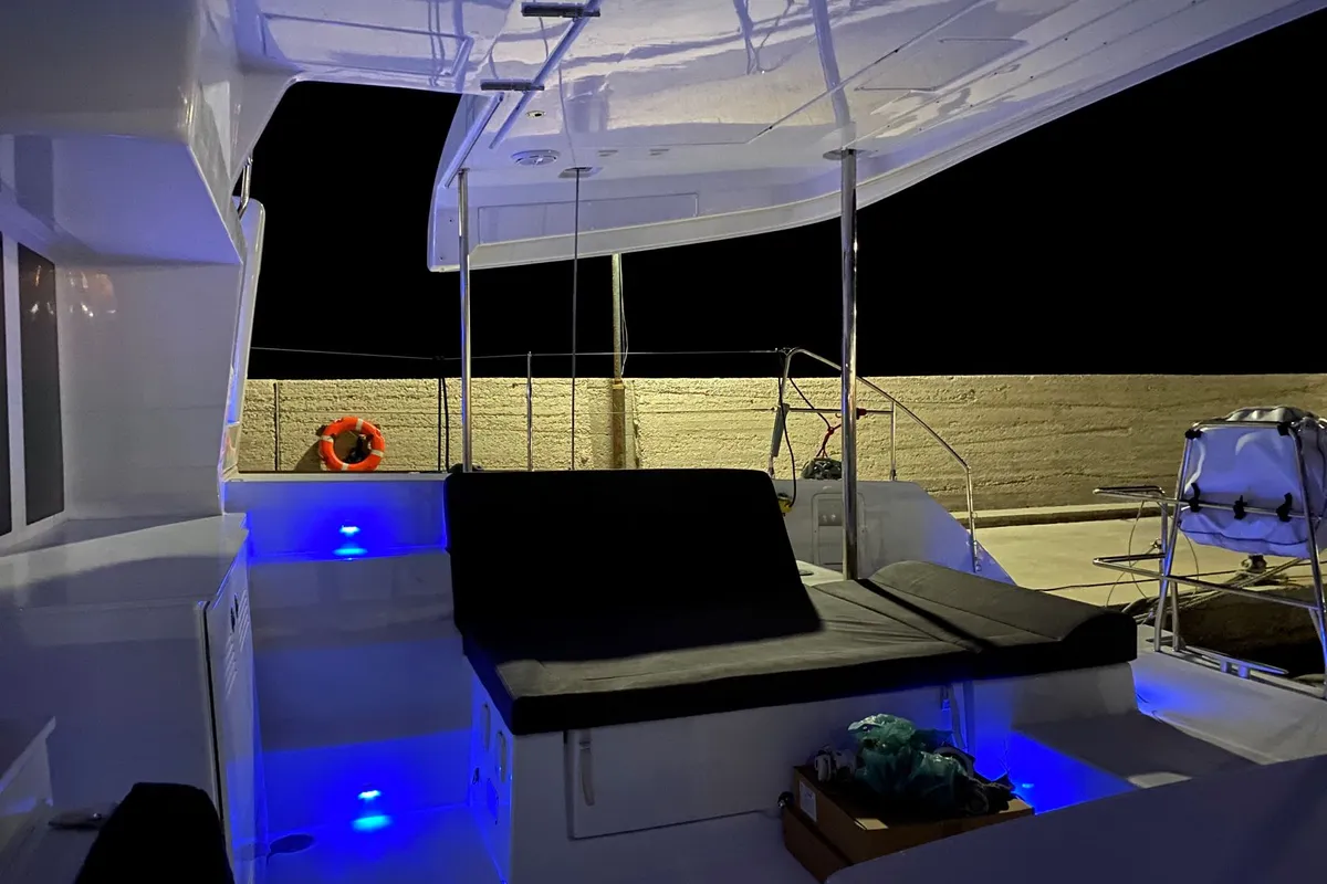 ISMA, a Lagoon 450 Fly catamaran at Sami Municipal Unit, Greece