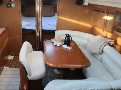 Salon of Nala, a Jeanneau Sun Odyssey 45 sailboat at Preveza, Greece