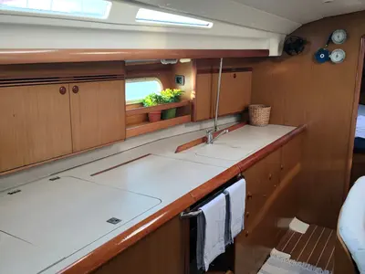 Galley of Nala, a Jeanneau Sun Odyssey 45 sailboat at Preveza, Greece