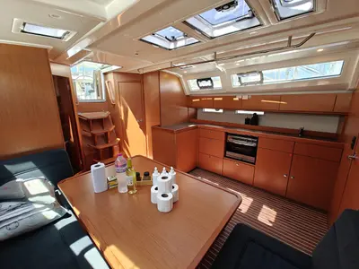 Galley of Marlin 1, a Bavaria Cruiser 46 sailboat at Fethiye, Turkey