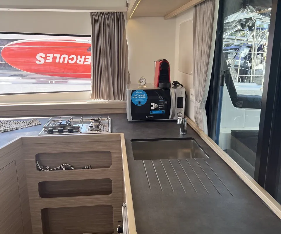 Galley of Top Light, a Lagoon 42 catamaran at Split, Croatia