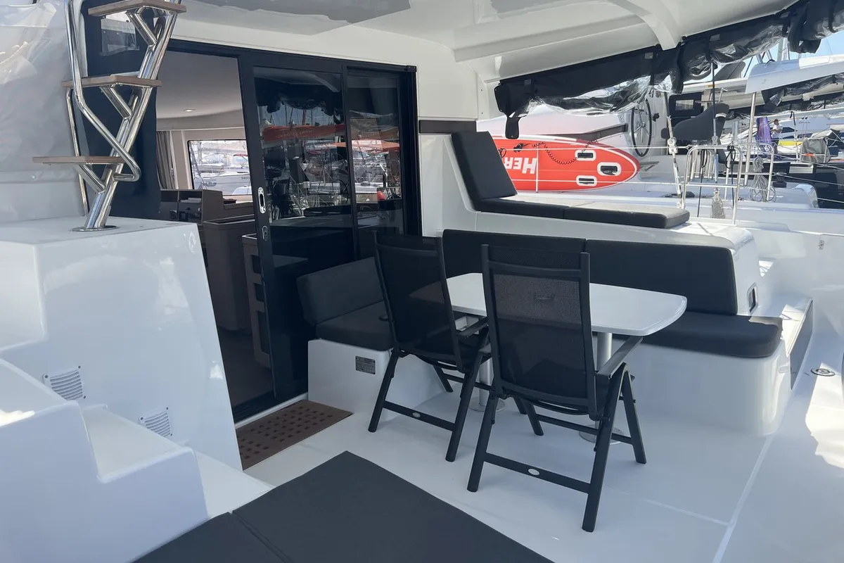 Deck of Top Light, a Lagoon 42 catamaran at Split, Croatia